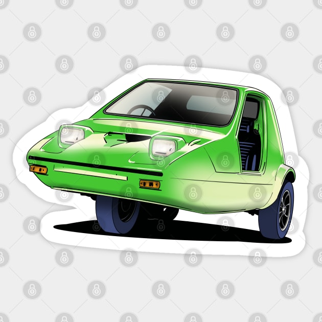 Bond Bug in Lime Green Sticker by Webazoot